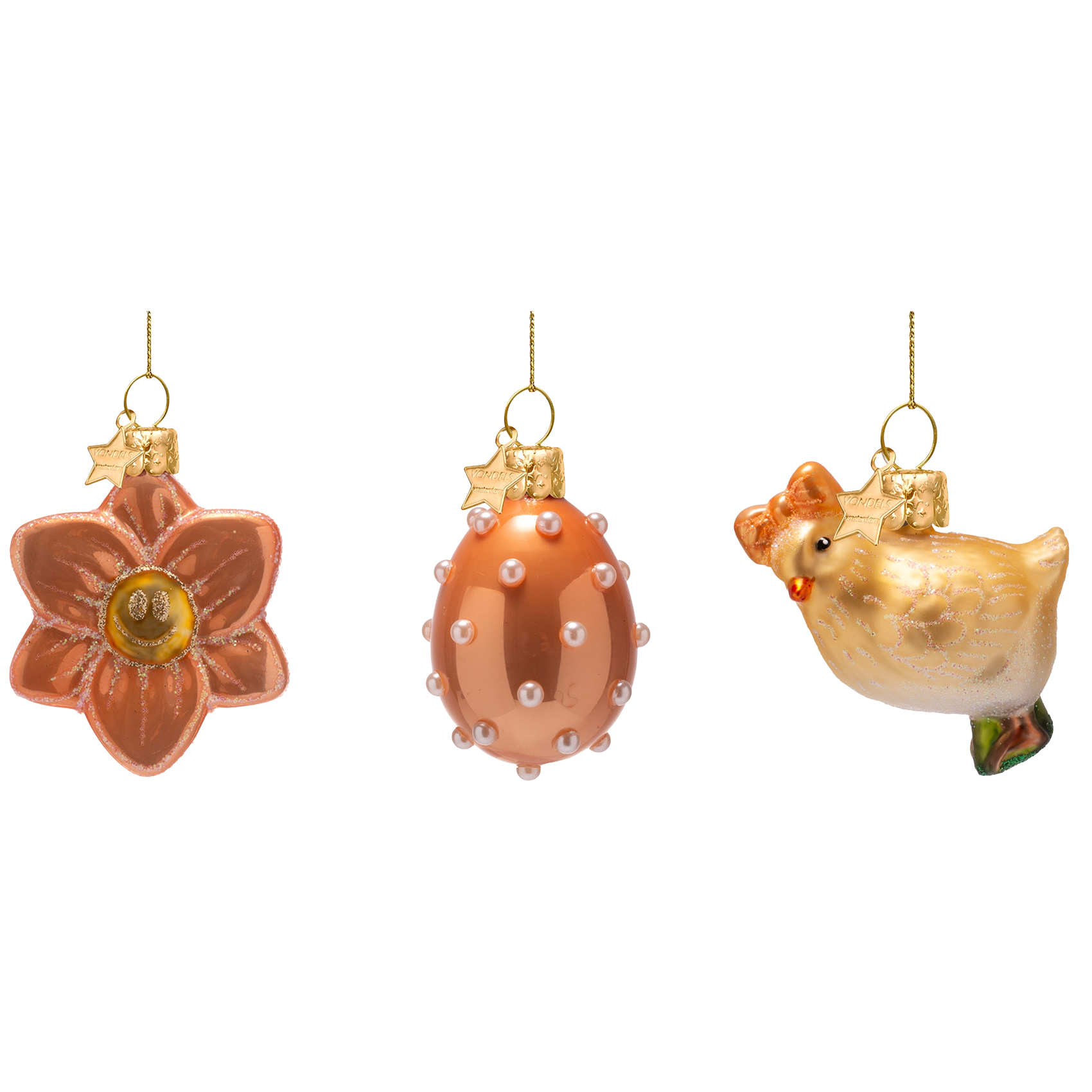 Ornament glass Easter set Flower Chick w/box