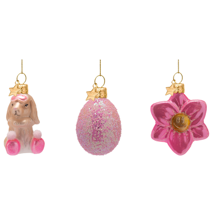 Ornament glass Easter set Sleepover and Sparkles w/box