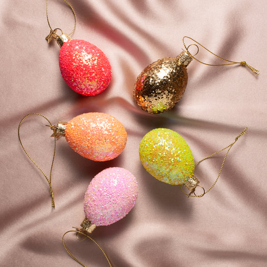 Ornament glass Easter set Sorbet Sparkle Eggs w/box