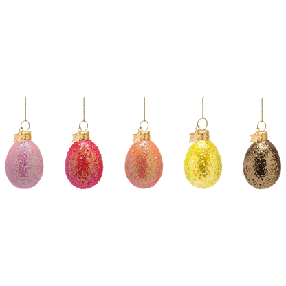 Ornament glass Easter set Sorbet Sparkle Eggs w/box