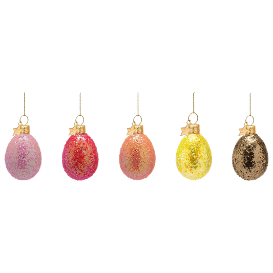 Ornament glass Easter set Sorbet Sparkle Eggs w/box