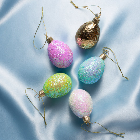 Ornament glass Easter set Garden Sparkle Eggs w/box