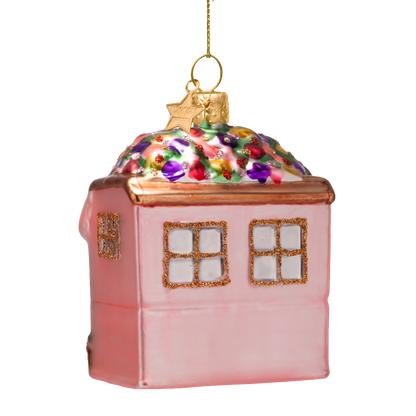 Ornament glass multicolor flower shop H8.5cm