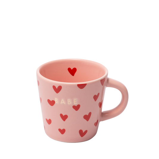 Espresso cup hearts ceramic babe pink 80ml*