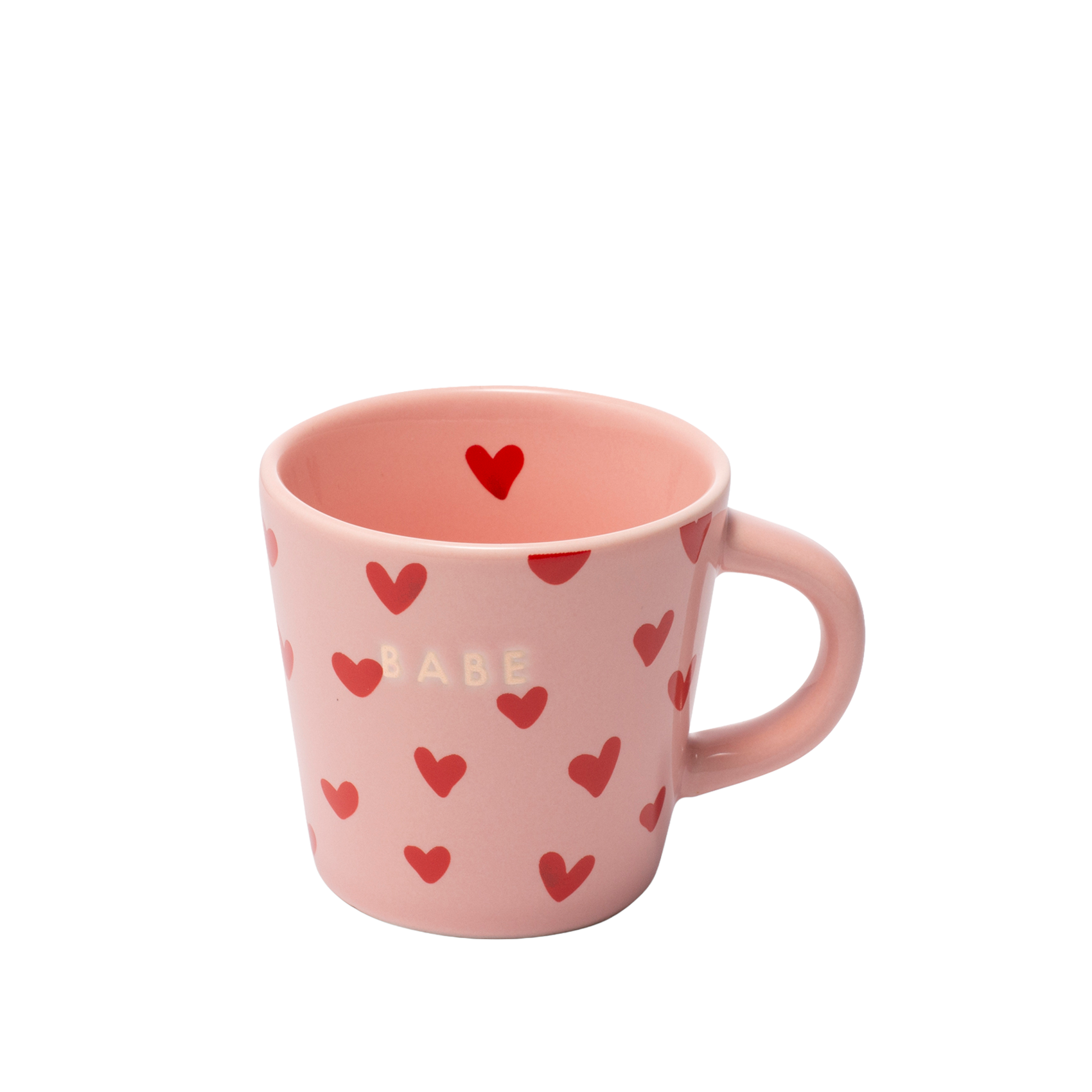 Espresso cup hearts ceramic babe pink 80ml*