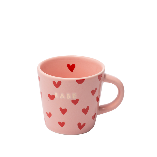 Espresso cup hearts ceramic babe pink 80ml*