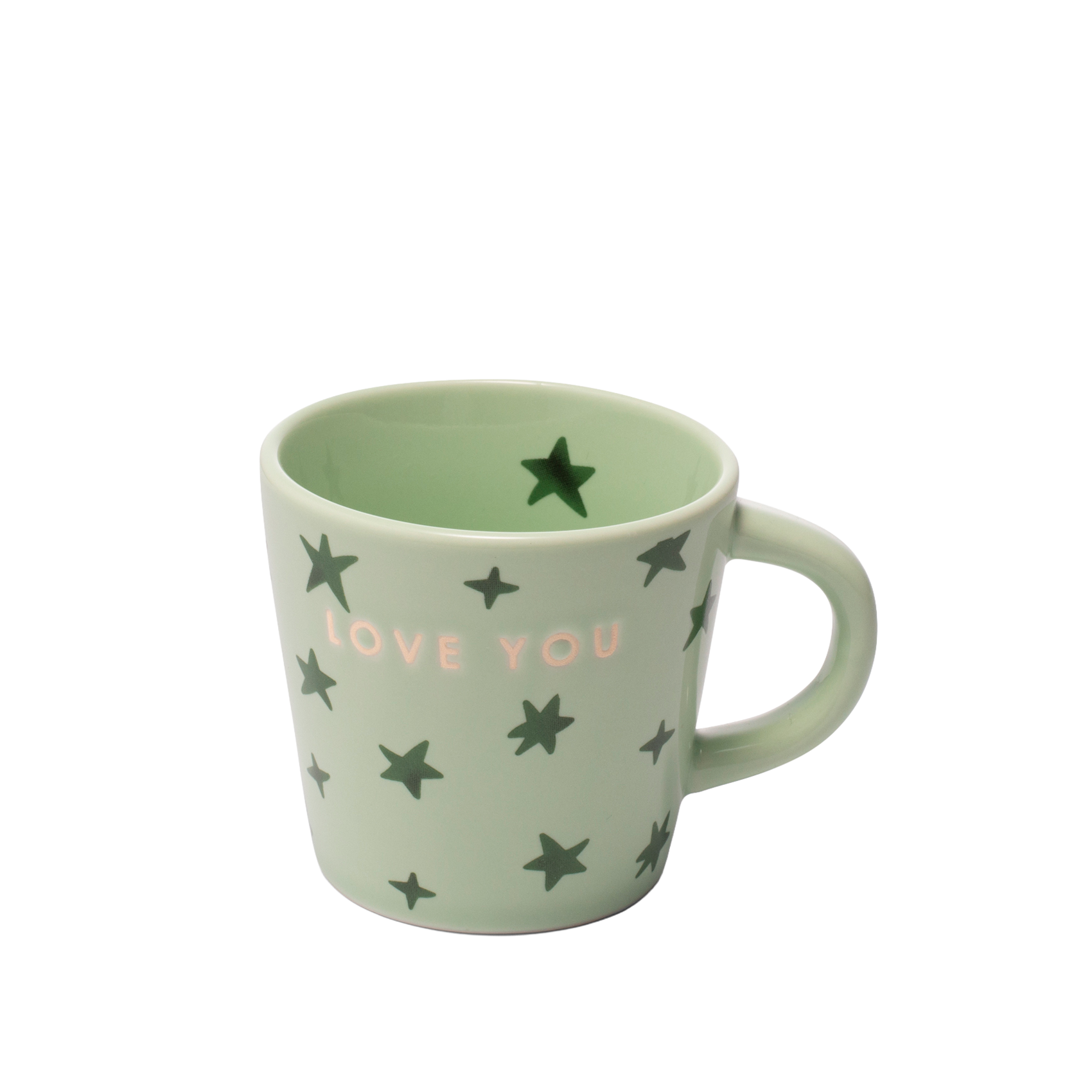 Espresso cup stars ceramic love you light green 80ml*