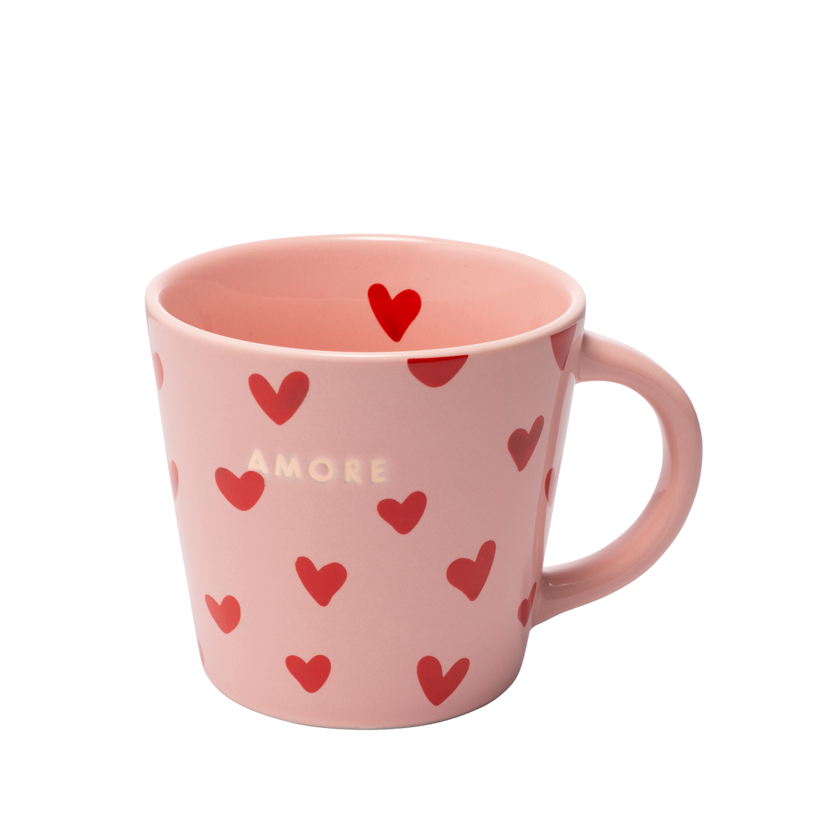 Cappuccino cup ceramic hearts amore pink 250ml*