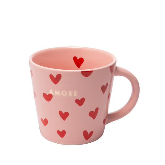 Cappuccino cup ceramic hearts amore pink 250ml*