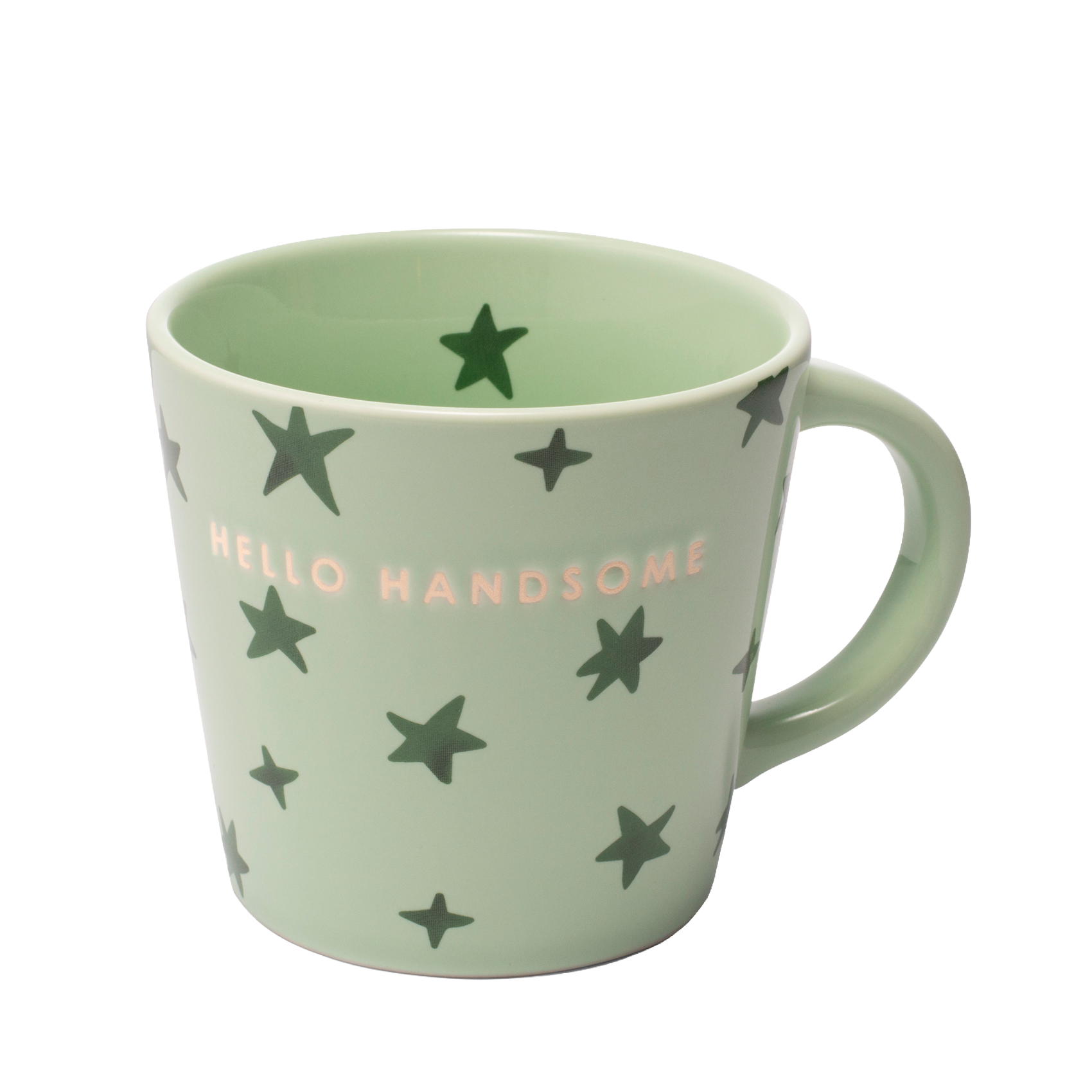 Cappuccino cup stars ceramic hello handsome green 250ml*