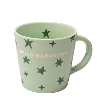 Cappuccino cup stars ceramic hello handsome green 250ml*