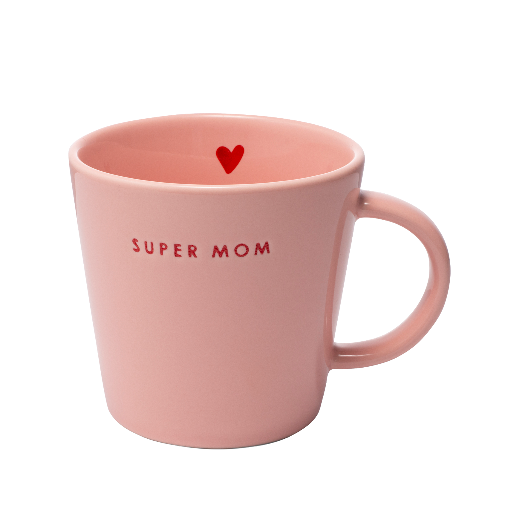 Tea cup ceramic SUPER MOM pink 350ml#