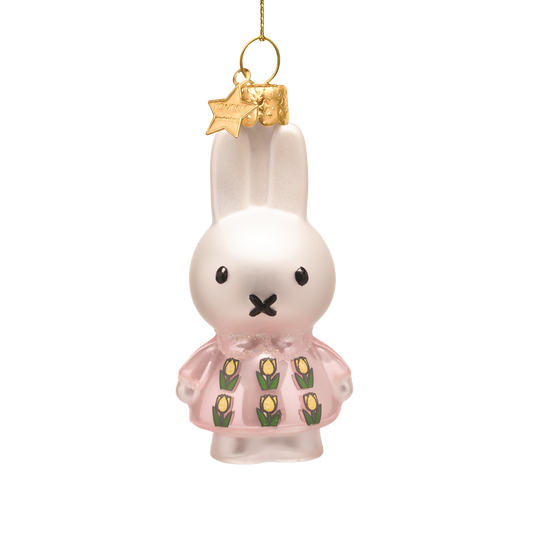 Ornament glass Easter set pink Nijntje/Miffy& tulip w/box