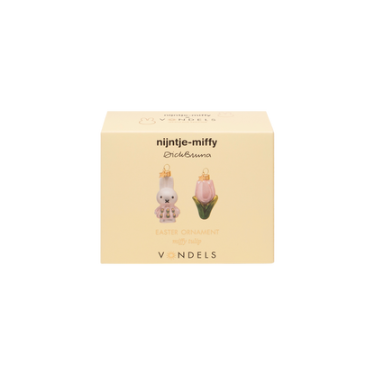 Ornament glass Easter set pink Nijntje/Miffy& tulip w/box