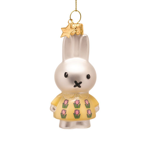 Ornament glass Easter set yellow Nijntje/miffy& tulip w/box