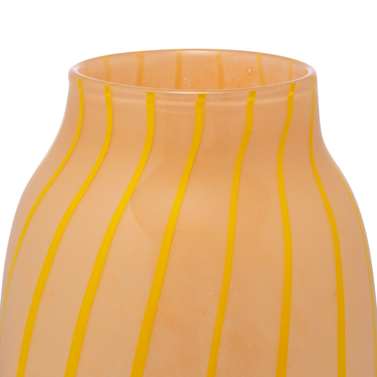 Vase glass stripes yellow 27.5 cm#
