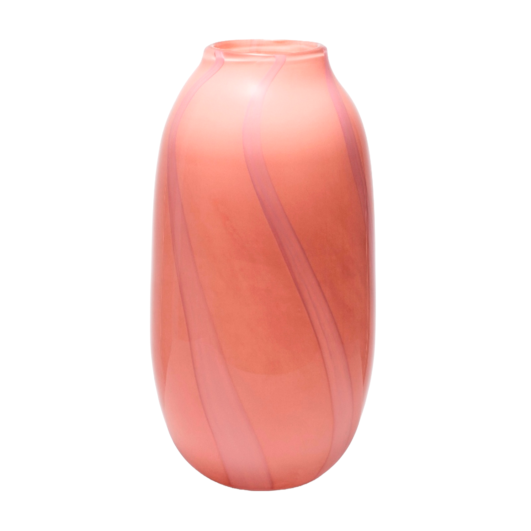 Vase glass stripes pink H38cm