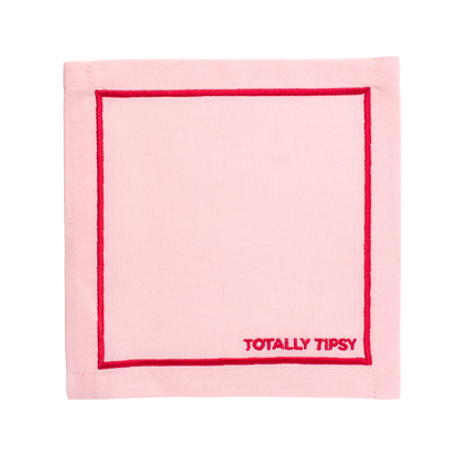 Cocktailservietten, bestickt mit dem Motiv „Total Tipsy Pink“, 2er-Set*
