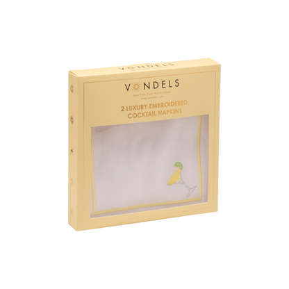 Cocktail napkins embroidered margarita white set of 2*