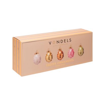Osterdekorations-Set aus Glasperlen-Eiern mit Schachtel, 6 cm