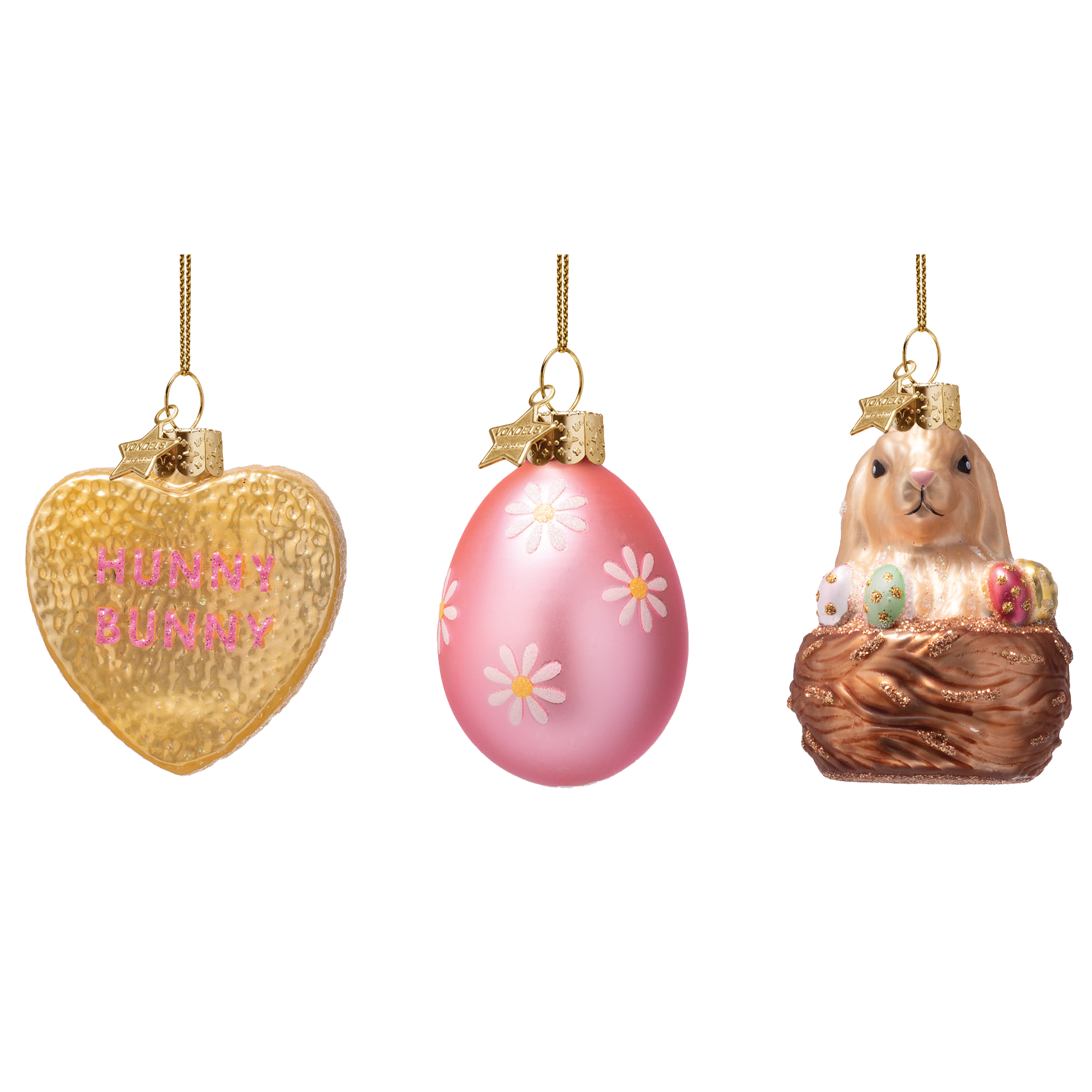 Ornament glass Easter Set Hunny Bunny w/ Box 6CM