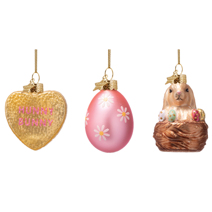 Ornament glass Easter Set Hunny Bunny w/ Box 6CM