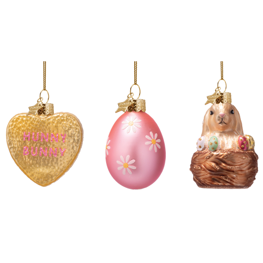 Ornament glass Easter Set Hunny Bunny w/ Box 6CM