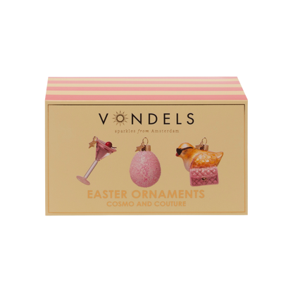 Oster-Ornament-Set aus Glas von Cosmo &amp; Couture mit Schachtel, 6,5 cm