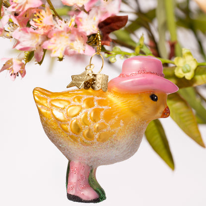 Ornament glass Easter Set Fashion Chicks w/ Box 6CM