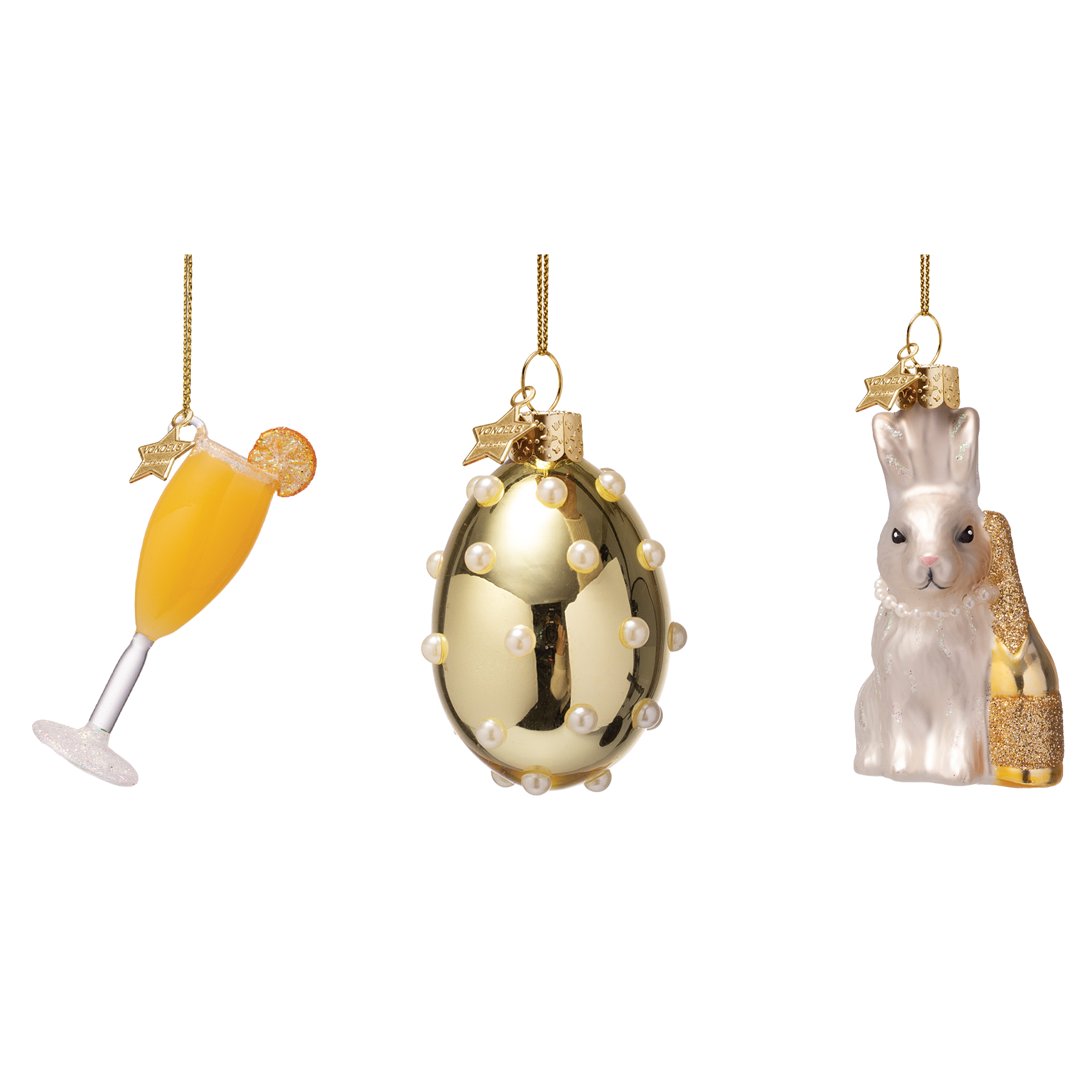 Ornament glass Easter Set Mimosa Brunch w/ Box 6.5CM