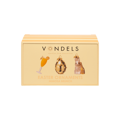 Ornament glass Easter Set Mimosa Brunch w/ Box 6.5CM