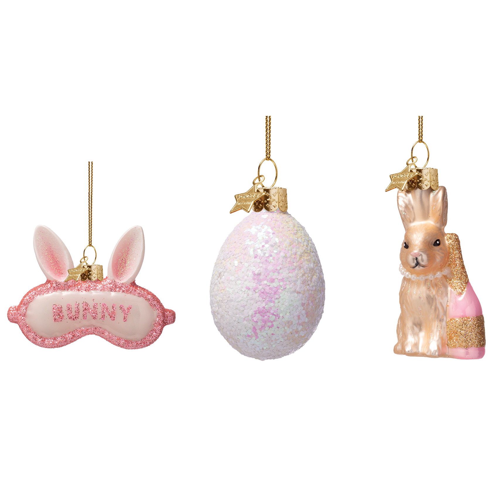 Osterhasen-Frühstücksset aus Glas mit Schachtel, 7 cm