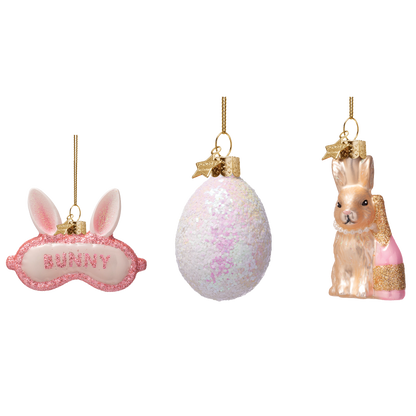 Osterhasen-Frühstücksset aus Glas mit Schachtel, 7 cm