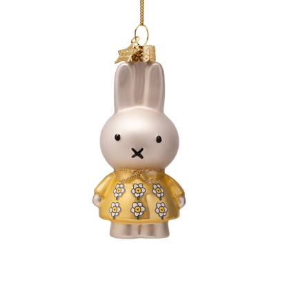 Orn glass Easter set yellow Nijntje/miffy & daffodil w/box