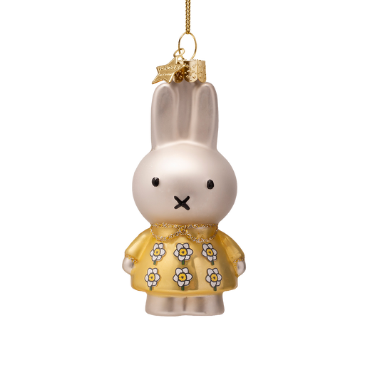 Orn glass Easter set yellow Nijntje/miffy & daffodil w/box