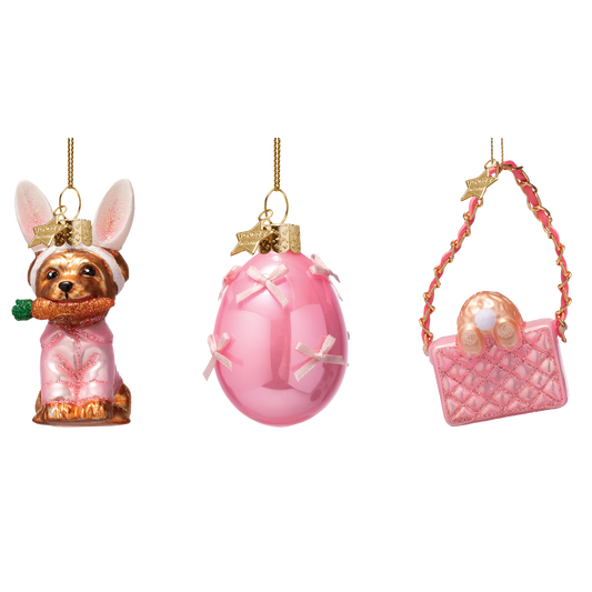 Ornament glass Easter Set Bunny Makeover w/ Box 7.7CM