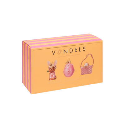 Oster-Ornament-Glas-Set „Hasen-Makeover“ mit Box, 7,7 cm