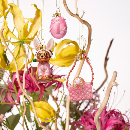 Ornament glass Easter Set Bunny Makeover w/ Box 7.7CM