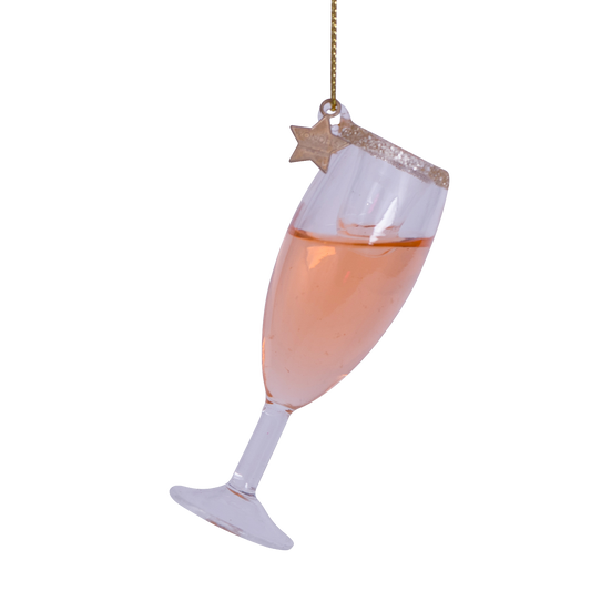 Ornament glass rose prosecco glass H10cm