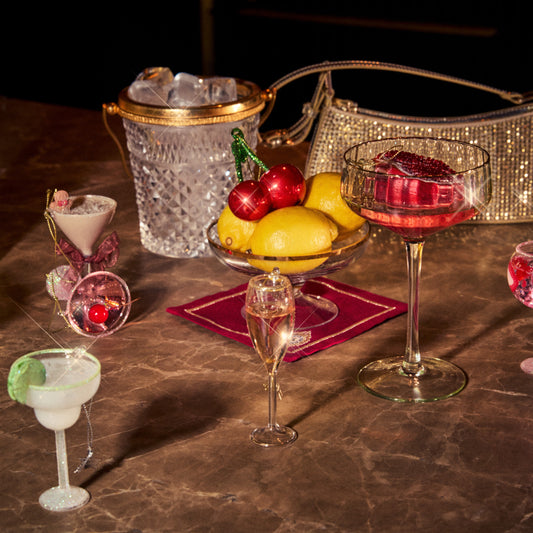 Ornament glass rose prosecco glass H10cm