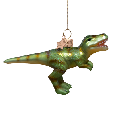Ornament glass green dino H9.5cm