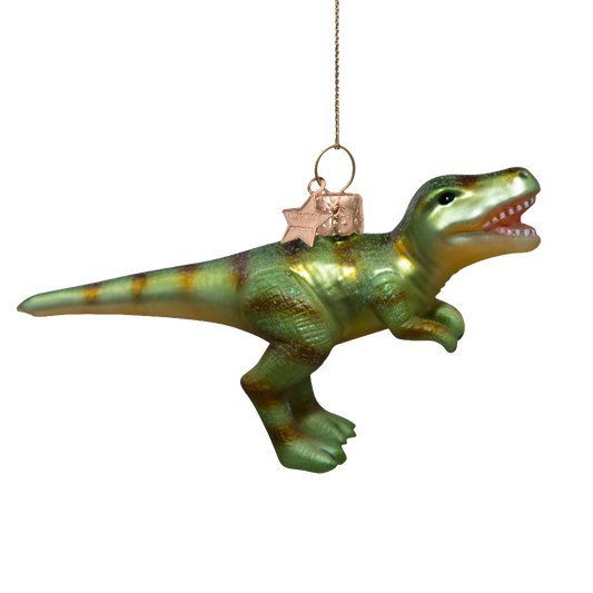Ornament glass green dino H9.5cm