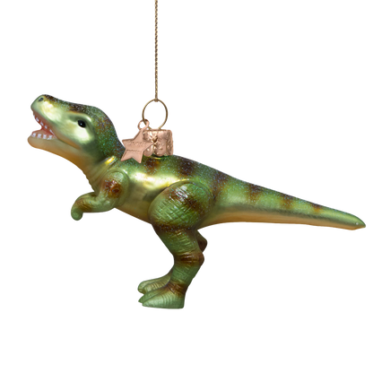 Ornament glass green dino H9.5cm