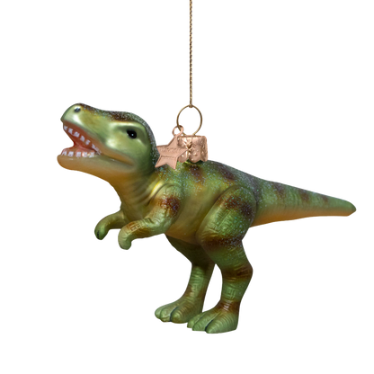 Ornament glass green dino H9.5cm