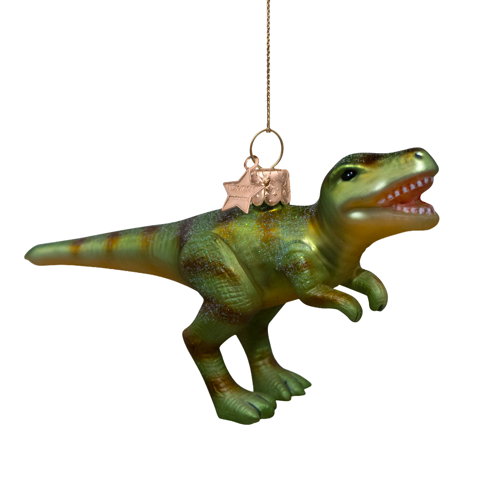 Ornament glass green dino H9.5cm
