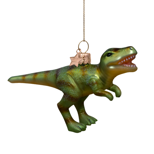 Ornament glass green dino H9.5cm