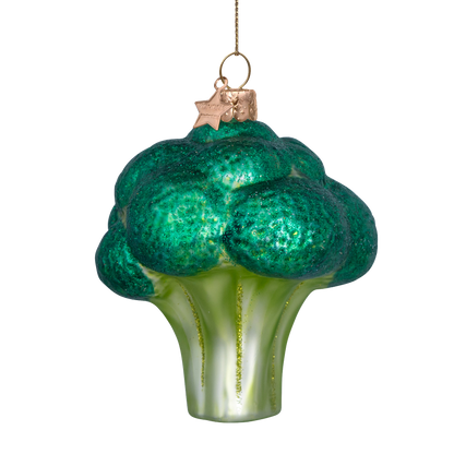 Ornament glass green matt broccoli H9cm