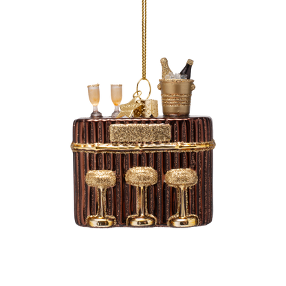 Dekoratives Glas, braun, Cocktailbar, H8cm