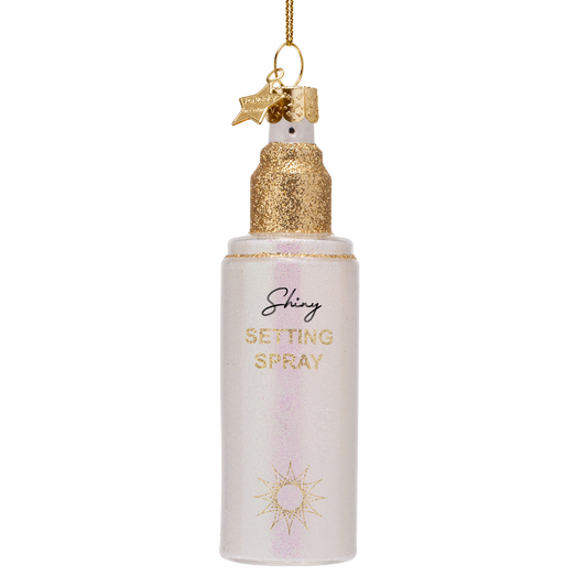 Ornament glass white oil setting spray H11.5cm