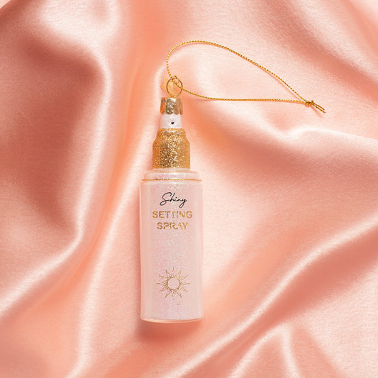 Ornament glass white oil setting spray H11.5cm